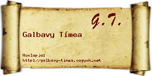 Galbavy Tímea névjegykártya